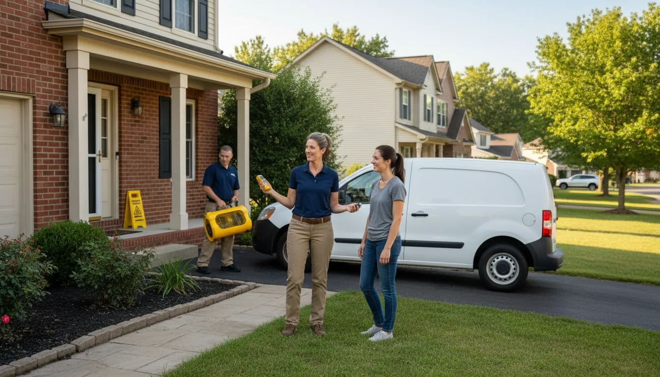 Residential water damage restoration in Dowell, IL